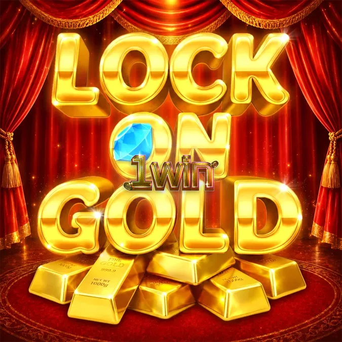 Tampilan layar permainan slot Lock On Gold pada perangkat seluler dengan tema kemewahan emas.